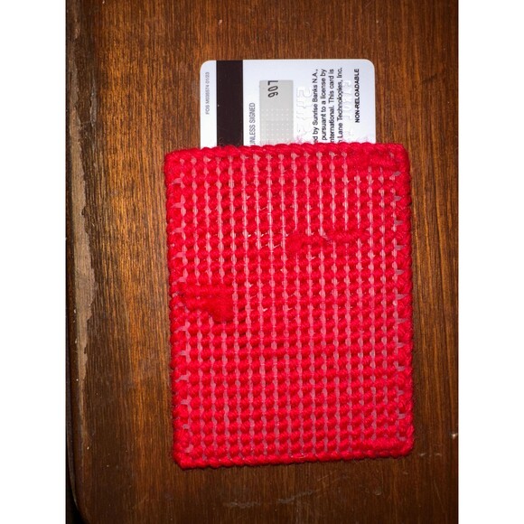 Christmas Gift Card Holder – Hand Sewn Red Christmas Tree– Holiday Gift - Picture 3 of 3